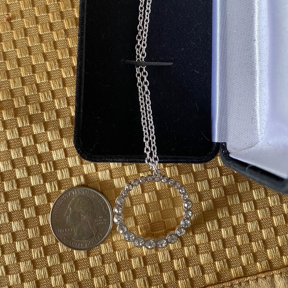 Open Circle 22"Necklace with Cubic Zirconia w/Box - Picture 9 of 9